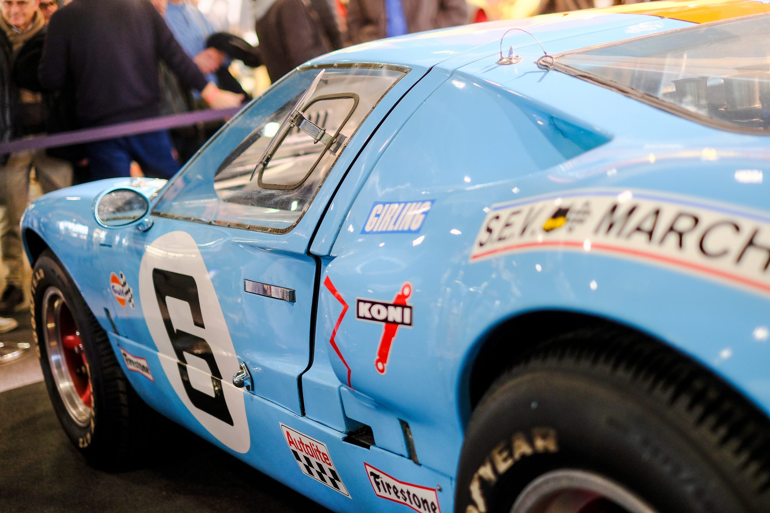 ford gt40 in gulf blue and orange side