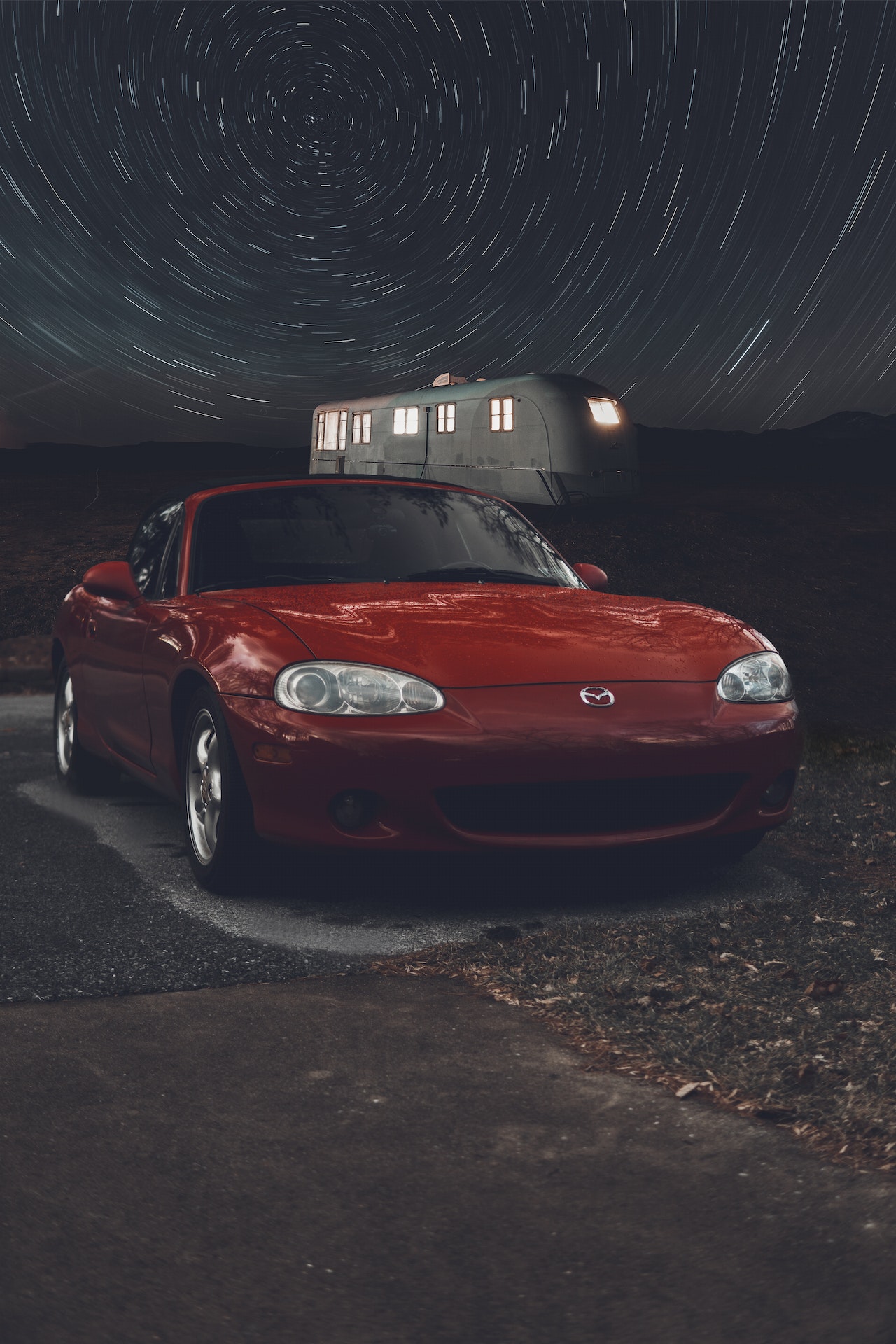 Mazda Classic Car in dark garage