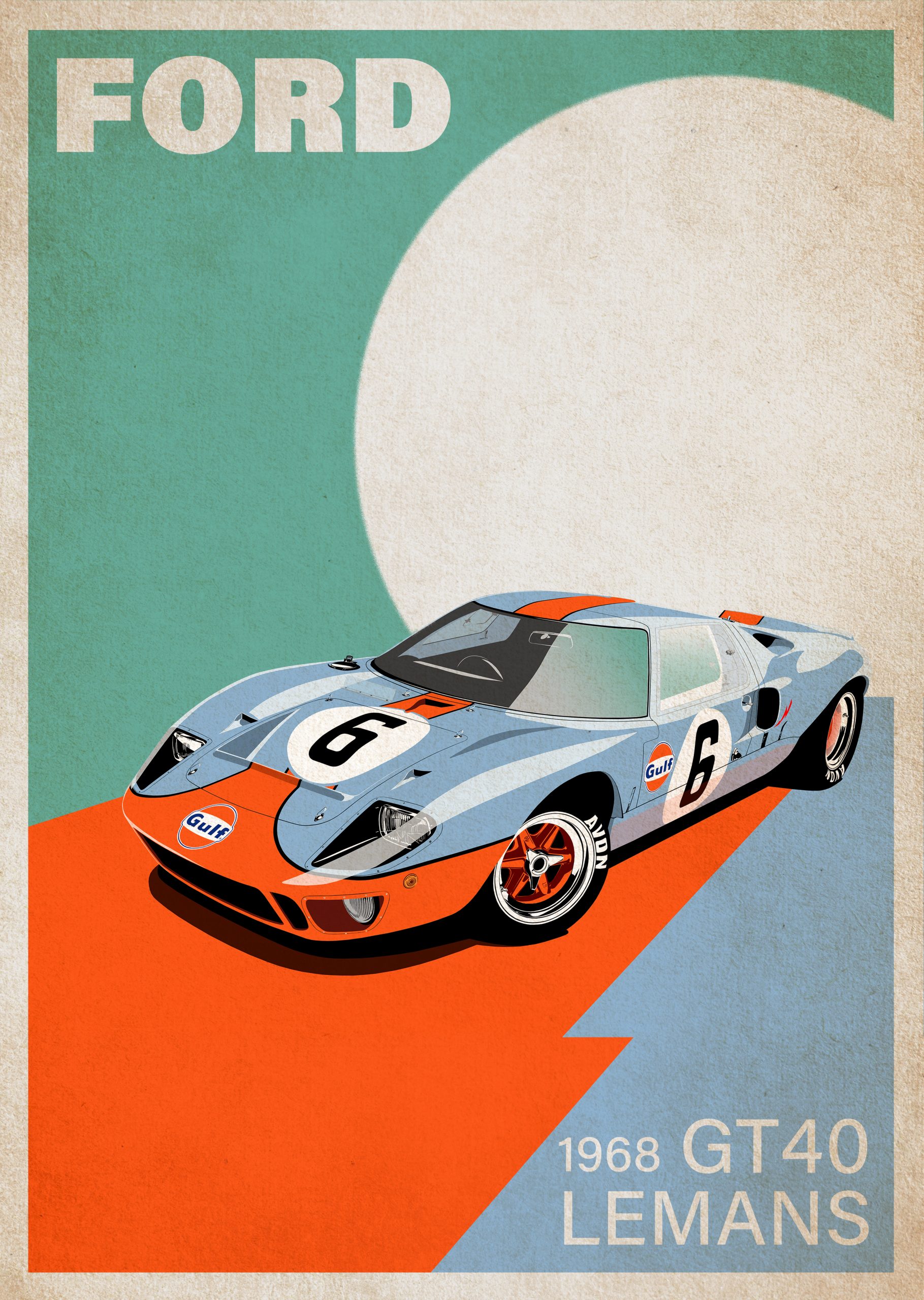 Ford GT40 LeMans Poster